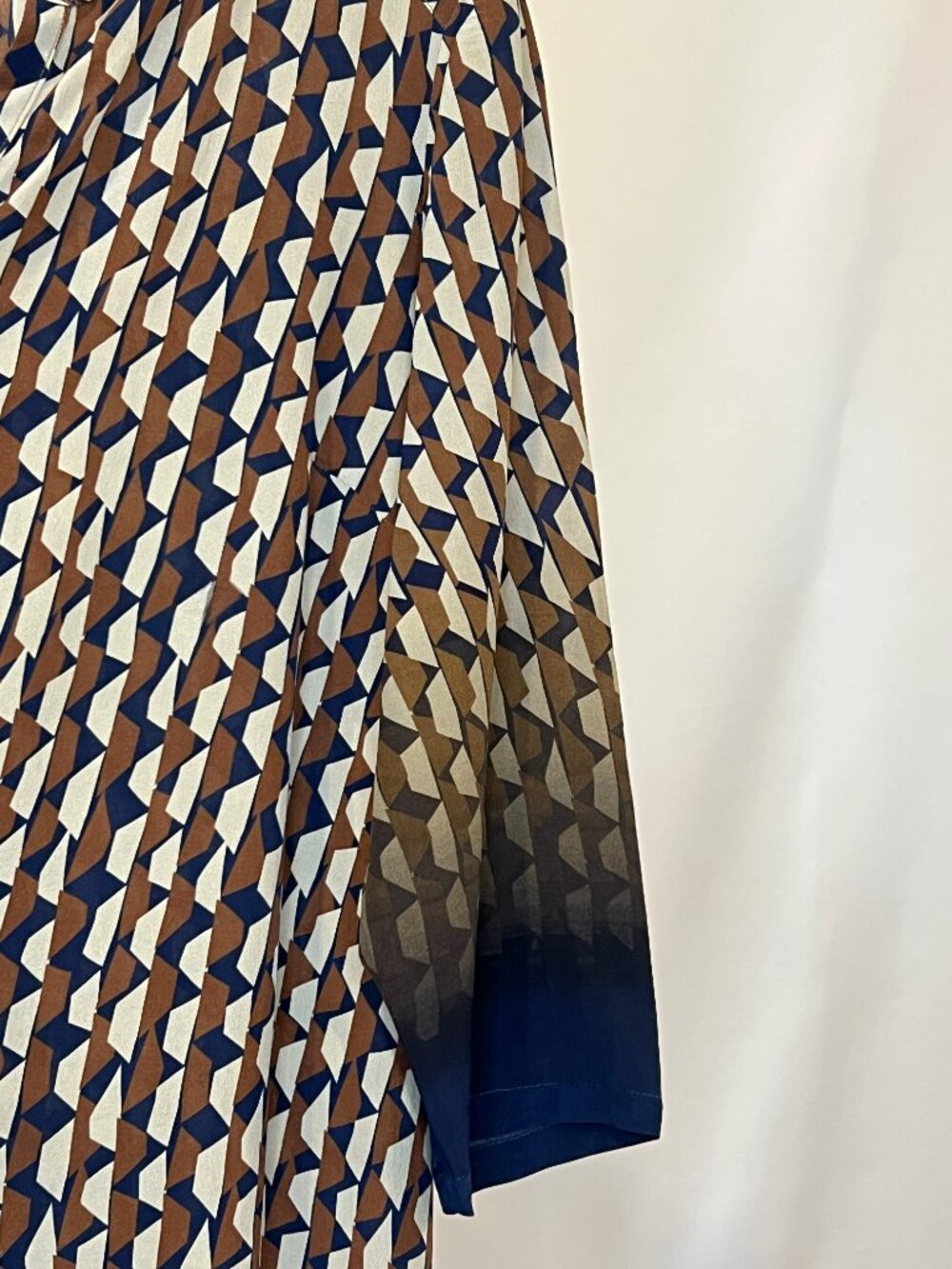 'Zenggi Amsterdam' Geometric Print V-Neck Shift Dress Blue Brown - Size 3en - Picture 4 of 7
